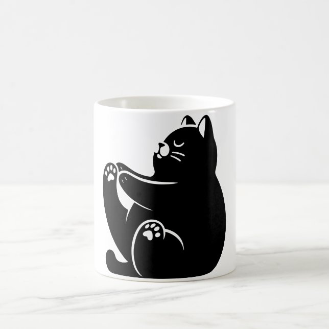 Caneca De Café *Cat Yoga #5 Arte Digital (Centro)