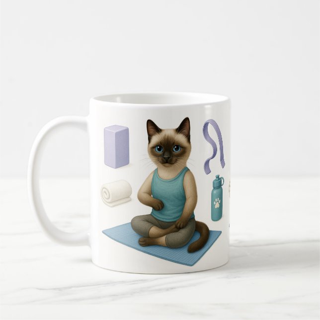 Caneca De Café Cat Yoga Themed (Esquerda)