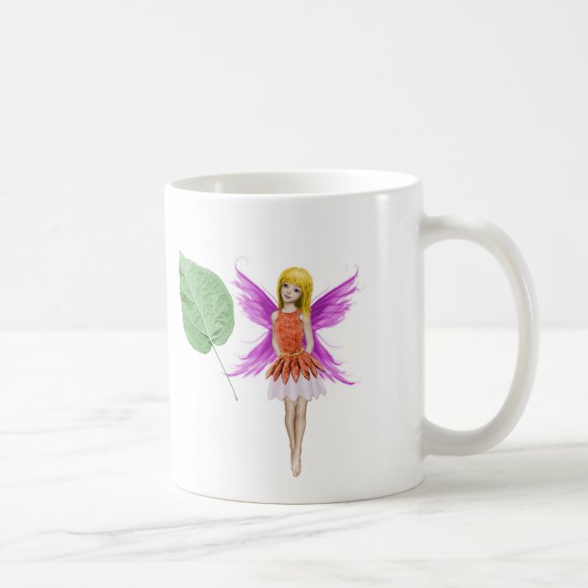 Caneca De Café Catalunha Fada de Árvore com Folha (Direita)