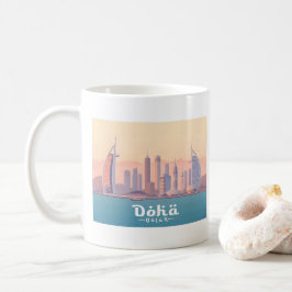 Caneca De Café Catar árabe do Qatar Viagem do Golfo Pastel