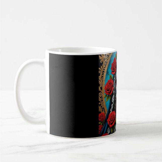 Caneca De Café Catarina gótica com Tee Rosa Dia do Morto (Esquerda)