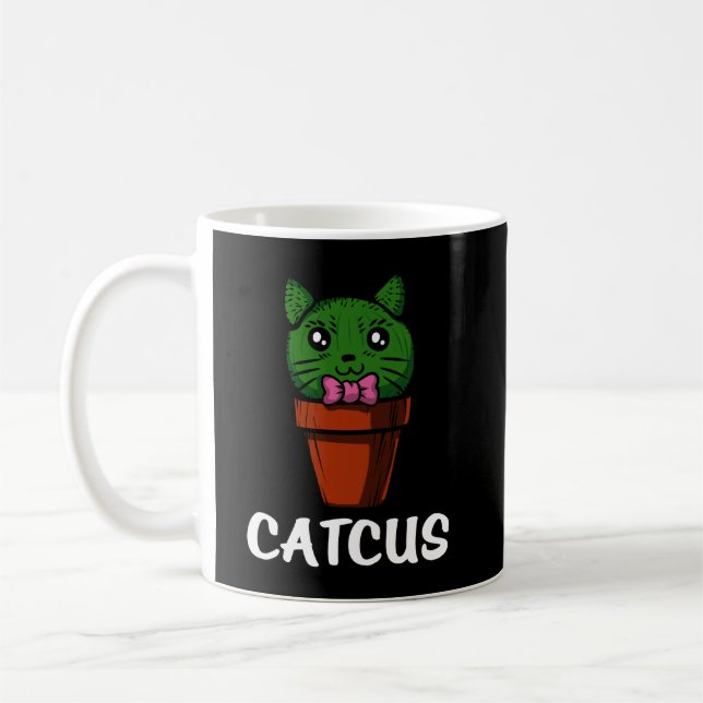 Caneca De Café Catcus Funny Cactus Cat Pet Kitten (Esquerda)