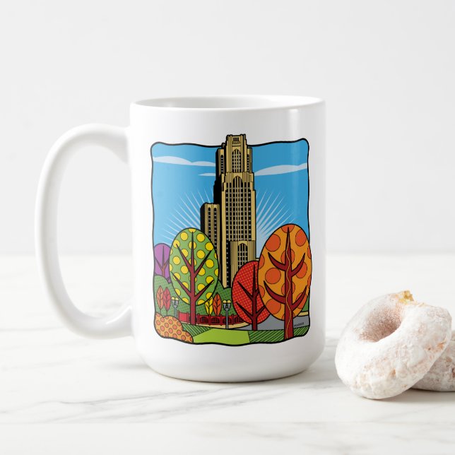 Caneca De Café Catedral de Aprendizagem de Pittsburgh (Com Donut)