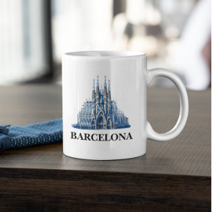 Caneca De Café Catedral de Barcelona Espanha Stylish Vintage 
