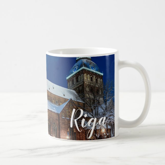 Caneca De Café Catedral de Dome na praça Dome em Riga, Letónia (Direita)