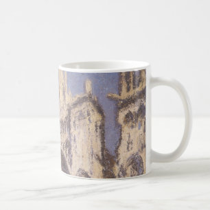 Caneca De Café Catedral de Rouen, Harmony Blue Dourado por Claude