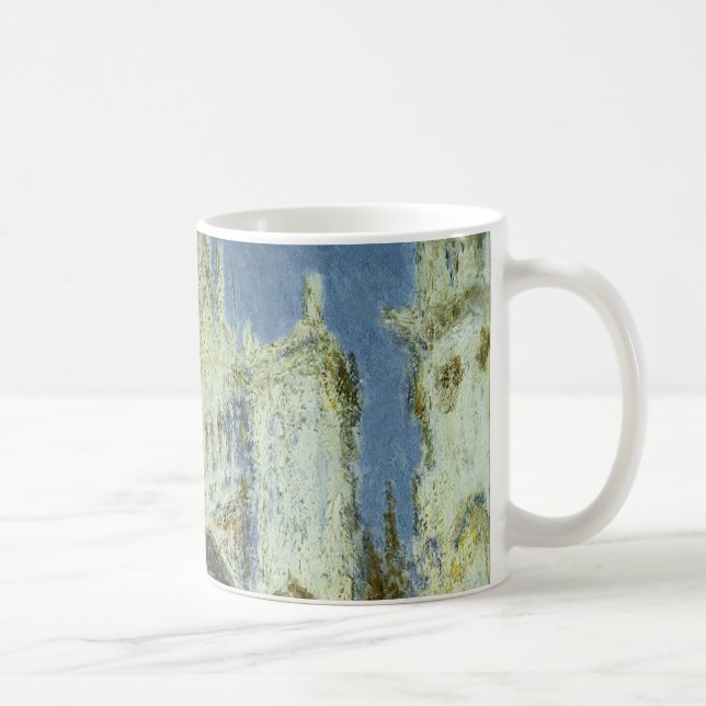 Caneca De Café Catedral de Rouen West Facade Sunlight, Claude Mon (Direita)