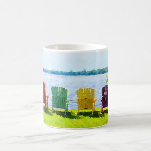 Caneca De Café Cátedras de Lakeside Colorido do Ardirondack
