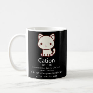 Caneca De Café Cation Cat Ion Science Pawsitive Pun Chemistry