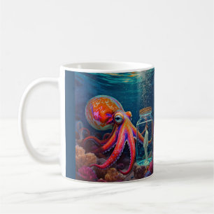 Caneca De Café "Cativeiro Silencioso do Oceano" - Octopus Portrai