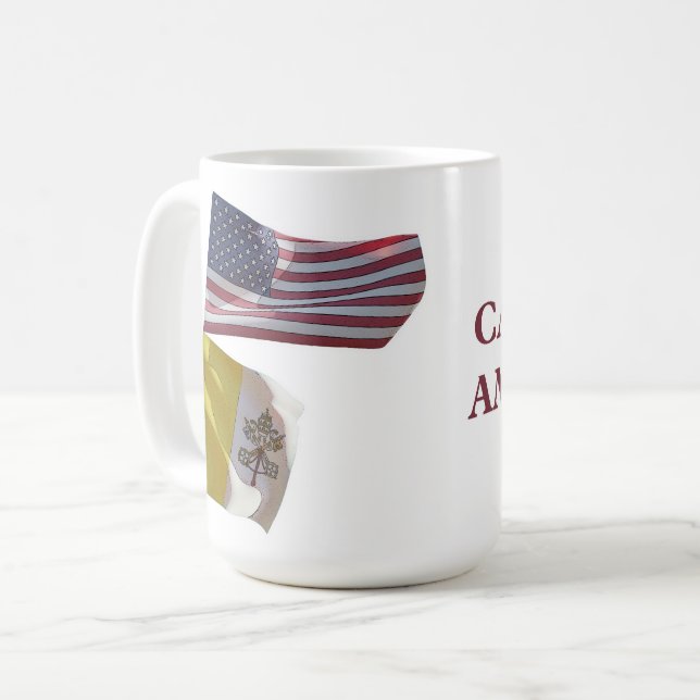 Caneca De Café Católico americano (Frente Esquerda)