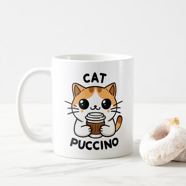 Caneca De Café Catpuccino 2 (Com Donut)