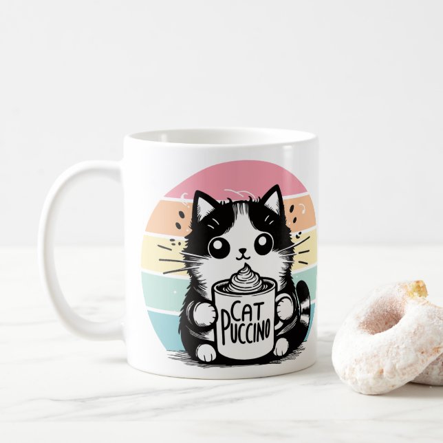 Caneca De Café Catpuccino 3 (Com Donut)