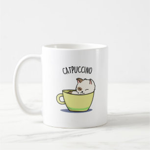 Caneca De Café Catpuccino Gato De Gatinho Engraçado Na Taça