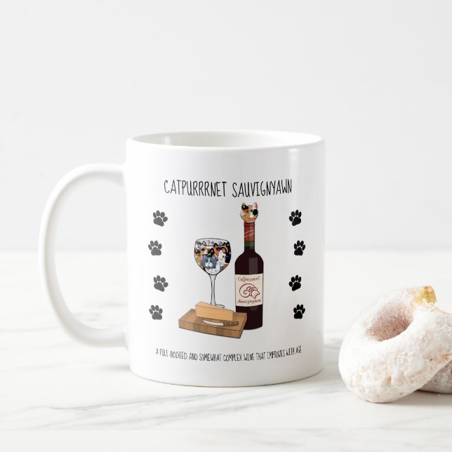 Caneca De Café Catpurrnet Sauvigyawn (Com Donut)