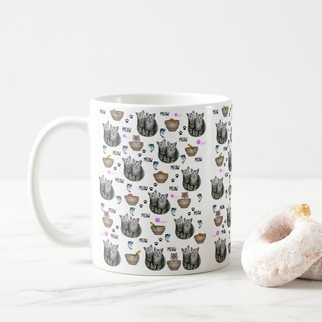 Caneca De Café Cats Meow Mug (Com Donut)