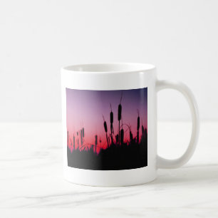 Caneca De Café Cattails no por do sol