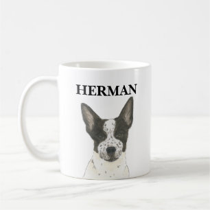 Caneca De Café Cattledog personalizado, preto e branco