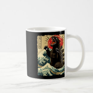 Caneca De Café Catzilla Cat Art Engraçado Gato Japonês Para Homen