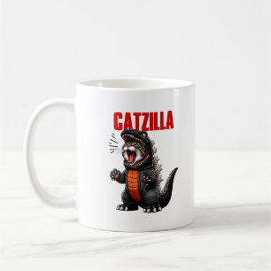 Caneca De Café Catzilla - Engraçado Cat Godzilla Mashup