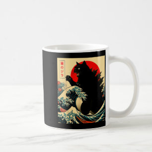 Caneca De Café Catzilla Gato Arte Japonês Engraçado Para Homens M