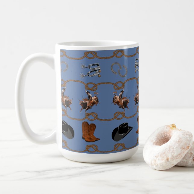 Caneca De Café Caubói Country Western (Com Donut)