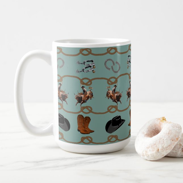 Caneca De Café Caubói Country Western  (Com Donut)
