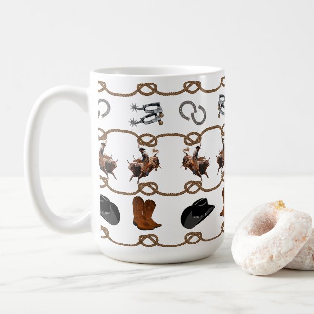 Caneca De Café Caubói Country Western (Com Donut)