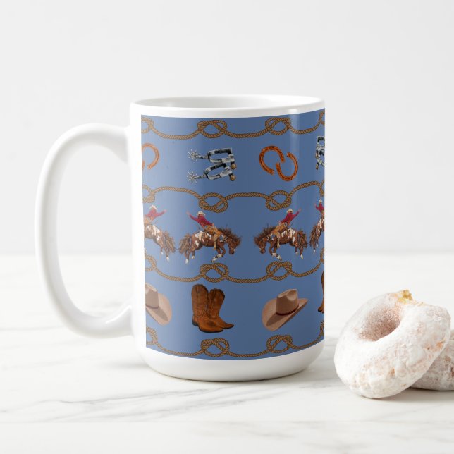 Caneca De Café Caubói Country Western  (Com Donut)