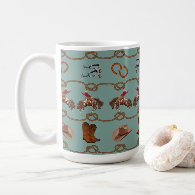Caneca De Café Caubói Country Western (Com Donut)