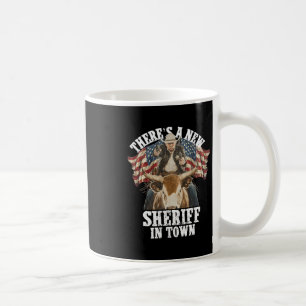 Caneca De Café Caubói Trump 2025 Há um Novo Xerife na Cidade