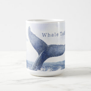 Caneca De Café Cauda de Baleia Oceano Azul