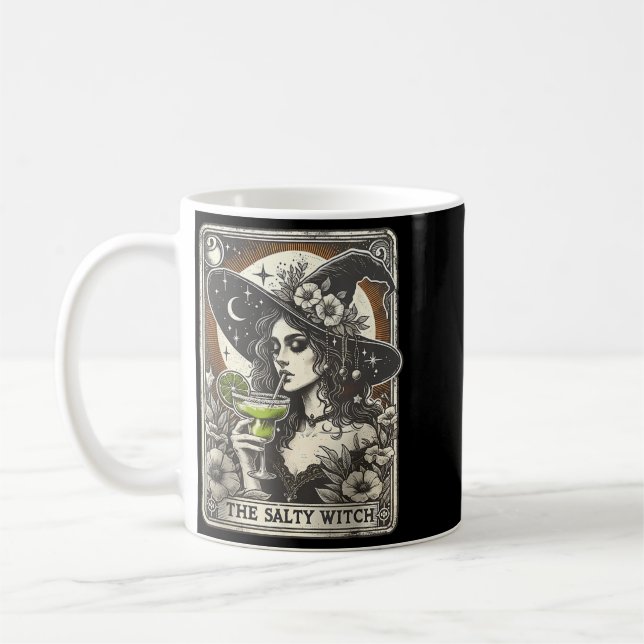 Caneca De Café Cauda do Cartão Tarot da Bruxa Salgada Engraçada A (Esquerda)