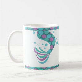 Caneca De Café Caudas de Sereias Brilhantes Listras Escamas