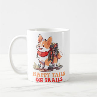 Caneca De Café Caudas Felizes Em Trilhas Cachorro Engraçado Trilh