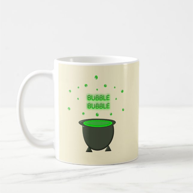 Caneca De Café Cauldron e Bubbling Green Brew Halloween (Esquerda)