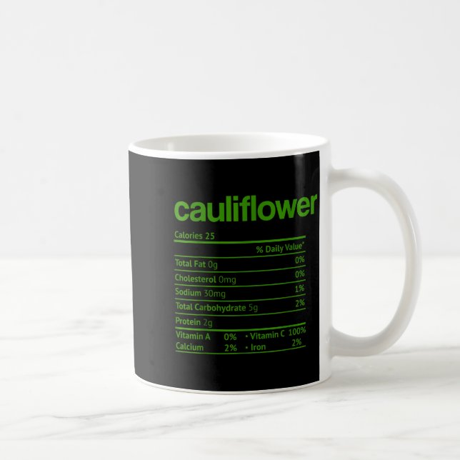 Caneca De Café Cauliflower Nutrition Fact Funny Thanksgiving Chri (Direita)