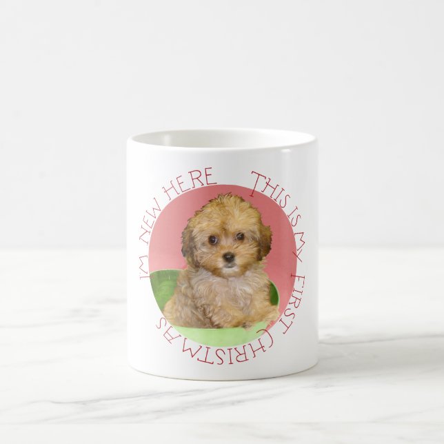 Caneca De Café Cavachon Puppy Primeiro Natal (Centro)
