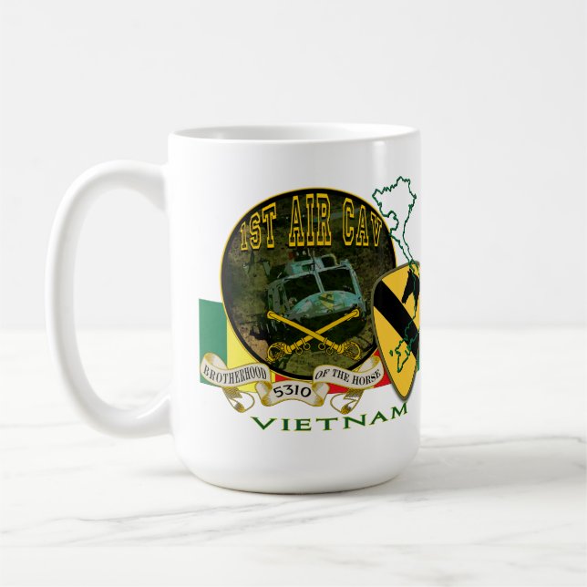 Caneca De Café Cavalaria Div de Vietnam-1st (ar Cav) (Esquerda)