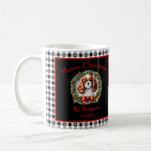 Caneca De Café Cavaleiro Cavalier Charles Dog Nome Gingham Natal