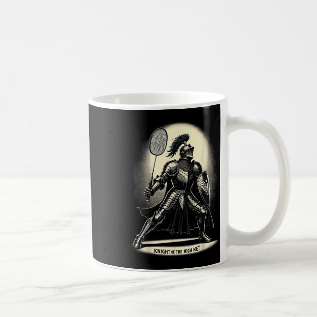 Caneca De Café Cavaleiro Da Alta Rede Badminton Engraçado Tee (Direita)
