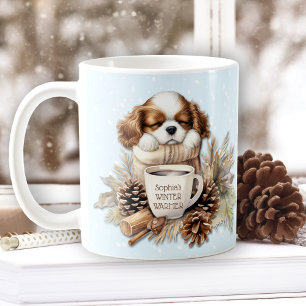 Caneca De Café Cavaleiro de inverno King Charles Dog Puppy