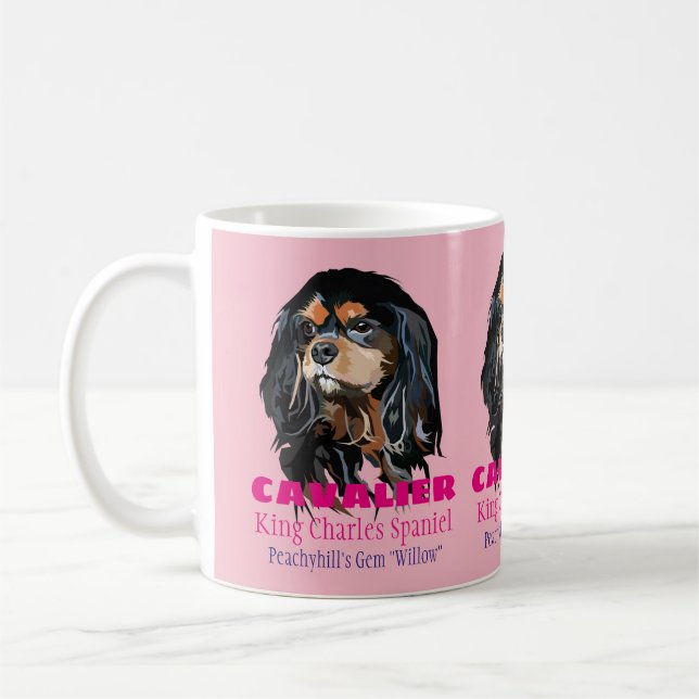 Caneca De Café Cavaleiro Personalizado Rei Charles Spaniel Mug (Esquerda)