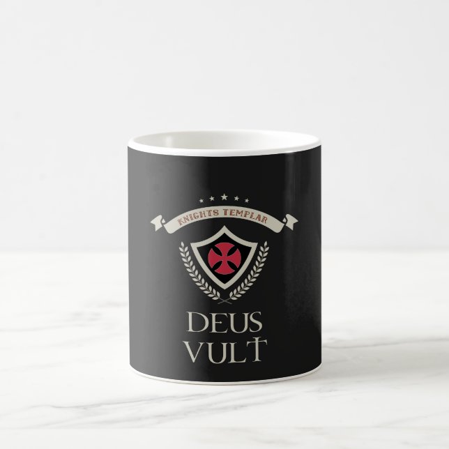 Caneca De Café Cavaleiros Templários DEUS VULT Medieval Insígnia  (Centro)