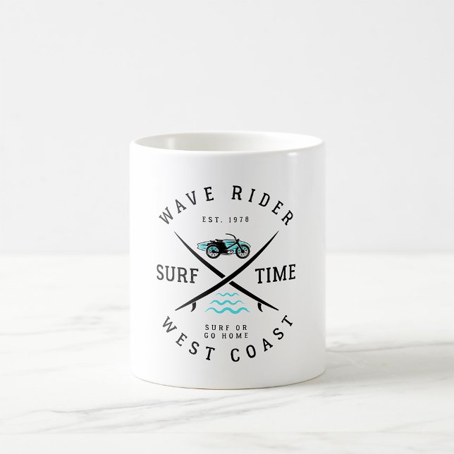 Caneca De Café Cavalgador de Onda Hora do Surfe (Criador carregado)