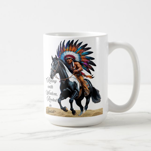 Caneca De Café Cavalgando com Sabedoria, Enraizado em Espírito (Direita)