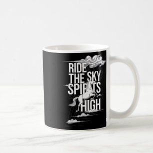Caneca De Café Cavalgar O Céu Aspira Equestres Altos E Cavalo;