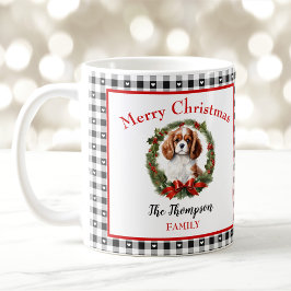 Caneca De Café Cavalier Charles Dog Nome Gingham Christmas Mug