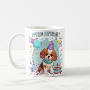 Caneca De Café Cavalier King Charles Pastel É meu aniversário