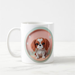 Caneca De Café Cavalier King Charles Pink Pastel Cutando Papel